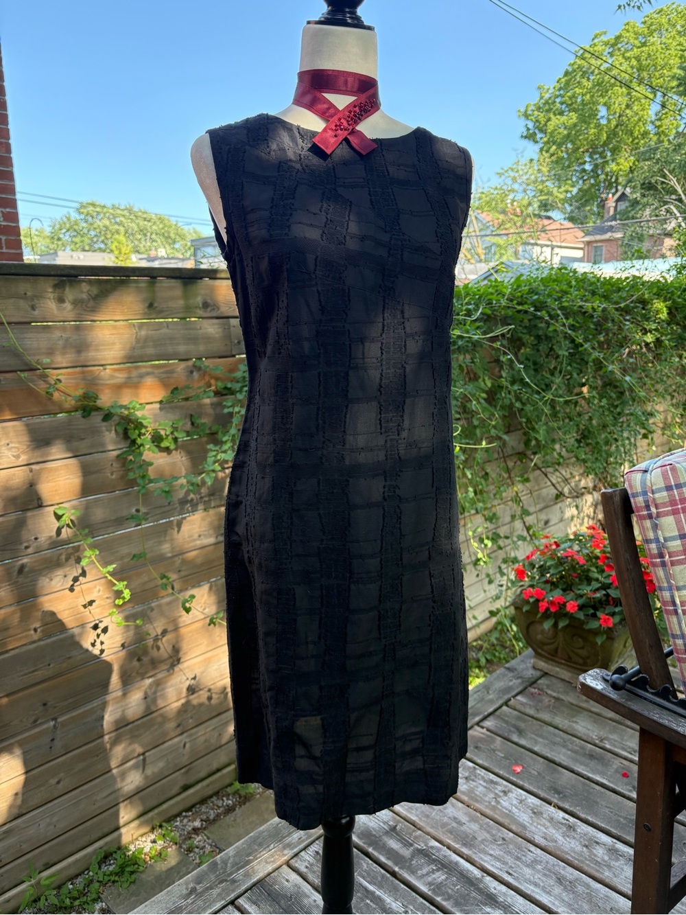 Comrags | Black Textured Midi Dress - Picture 4 of 8